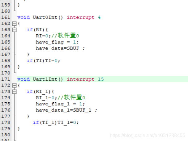 N76E003代码中的IO范例修改进行双串口中断