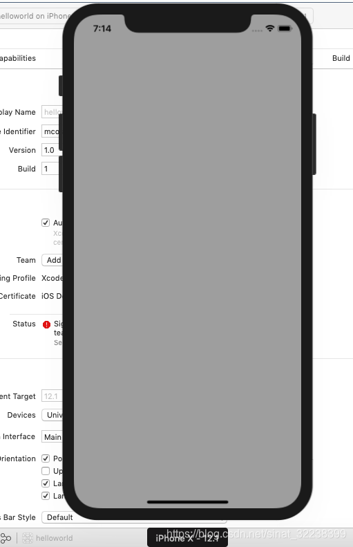 选择设备为iphonex:(默认的是最新的xr)运行:iphonex模拟器启动:完成