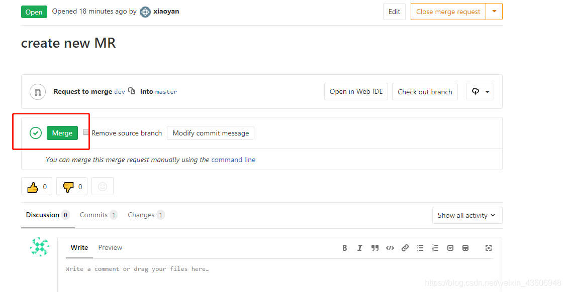 gitlab学习(21)---创建和接受合并请求 Merge Requests_create merge request-CSDN博客