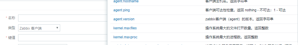zabbix自带的监控项