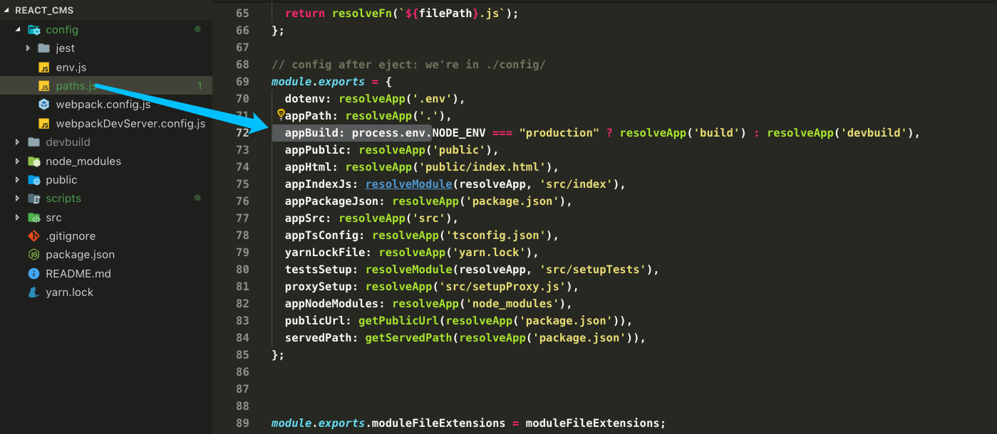 react官方脚手架中webpack配置线上环境和测试环境接口地址打包指令,以及配置antd的按需加载和样式处理