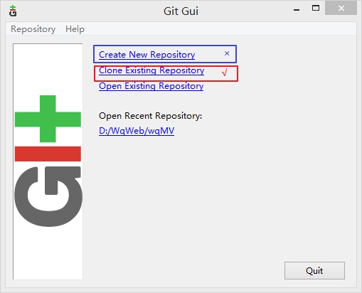 GitHub 新手教程五，Git GUI 新手教程（2），Clone Existing
