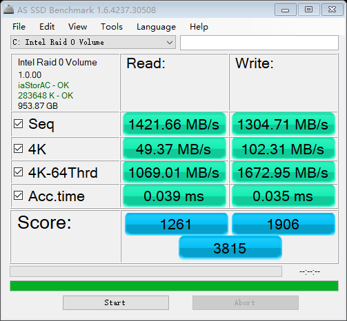 ssd组 raid0及性能测试