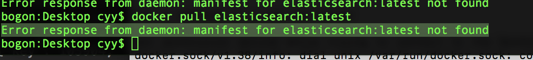 Error response from daemon: manifest for elasticsearch:latest not found ...