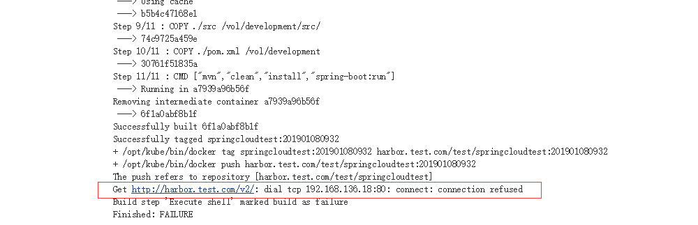 Error response from daemon: Get http://harbor.test.com/v2/: dial tcp ...
