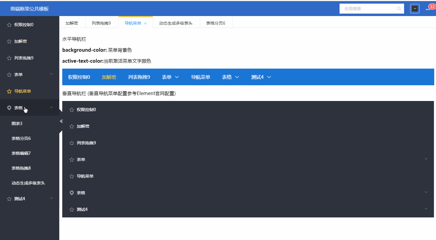 动态渲染  Element UI el-menu 组件