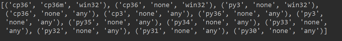 **pip安装支持版本**
