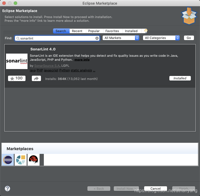market place搜索sonarlint