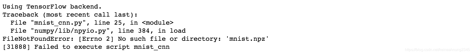 cannot find mnist.npz