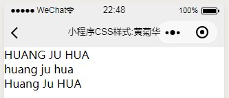 微信小程序界面设计入门课程-样式wxss中使用css课程-文本-text-transform字符转换