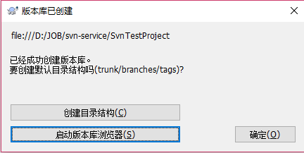 版本库创建成功