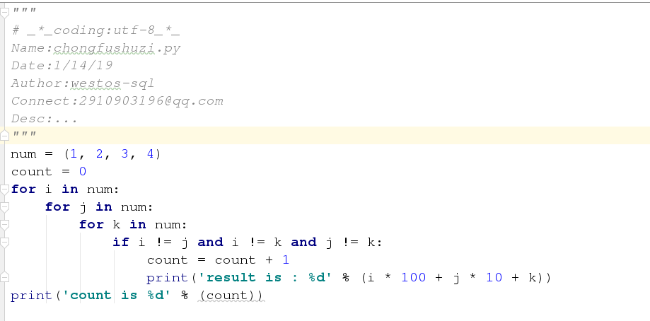 python基础—for循环练习（给定四个数字组成互不相同的三位数个数）_有2,1,4,7四个数字, 求这4个数字能生成多少个互不相同且无重复 ...