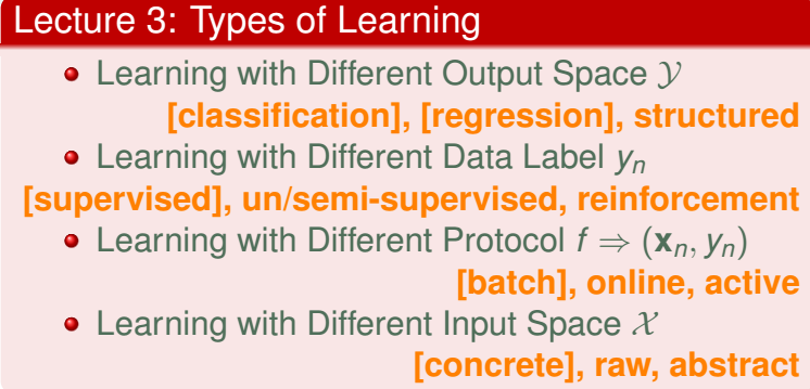 3）机器学习基石笔记 Lecture3：Types of Learning