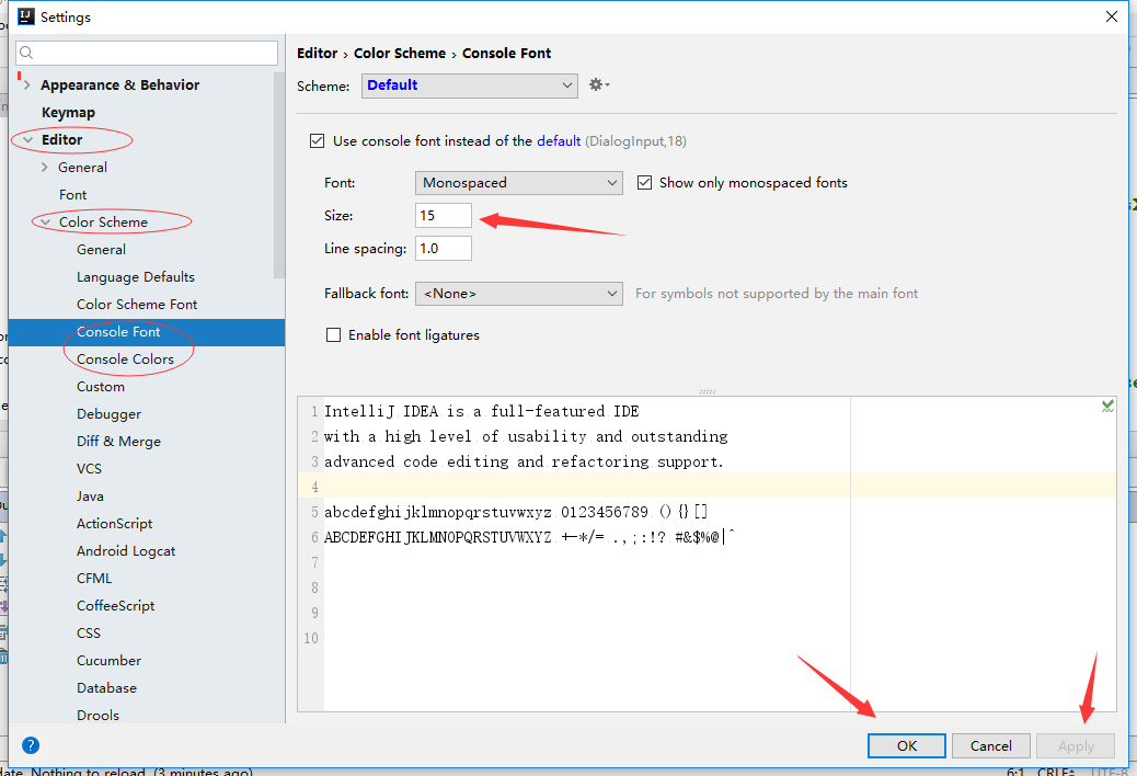 解决Intellij idea 修改控制台的字体样式问题