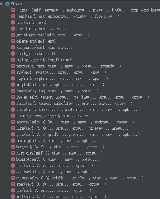 visdom API 方便使用查阅