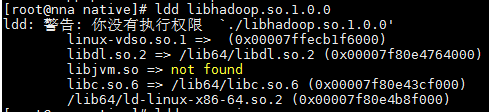 ./libhadoop.so.1.0.0: /lib64/libc.so.6: version `GLIBC_2.14' not found (required by ./libhadoop.so.1.0.0)
linux-vdso.so.1 =>  (0x00007fff369ff000)
libdl.so.2 => /lib64/libdl.so.2 (0x00007f3caa7ea000)
libc.so.6 => /lib64/libc.so.6 (0x00007f3caa455000)
/lib64/ld-linux-x86-64.so.2 (0x00007f3caac1b000) 