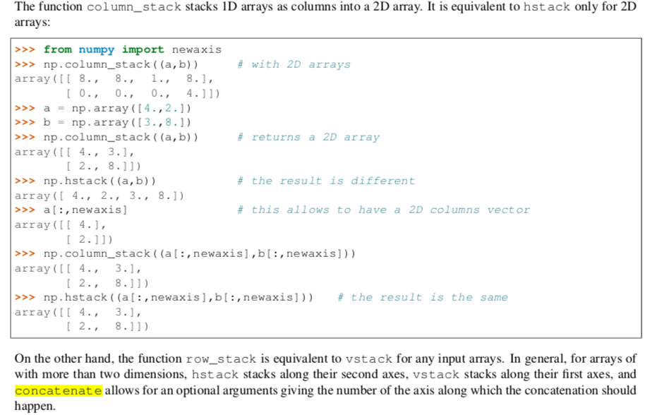 numpy vstack replace an array