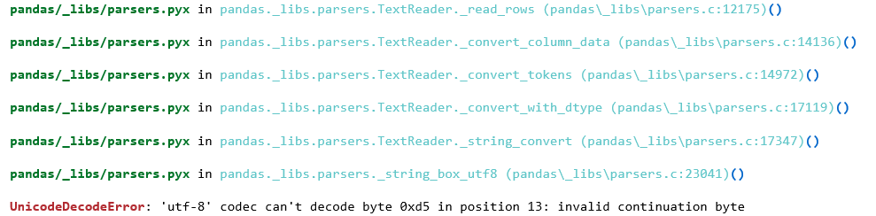 UnicodeDecodeError: 'utf-8' codec can't decode byte 0xd5 in position 13 ...