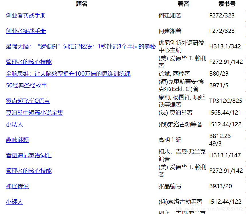 python爬虫——爬取图书馆借阅数据_爬虫图书借阅-CSDN博客
