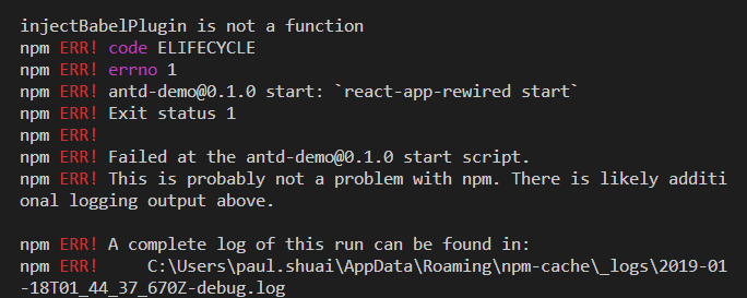 关于 injectBabelPlugin is not a function
