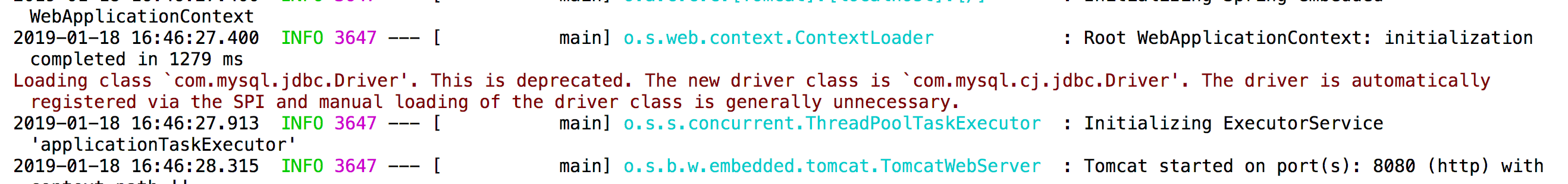 Spring boot loading appears Loading class `com.mysql.jdbc.Driver'. This ...