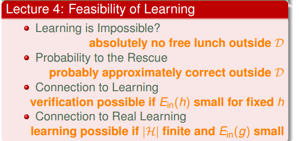 4）机器学习基石笔记 Lecture4：Feasibility of Learning