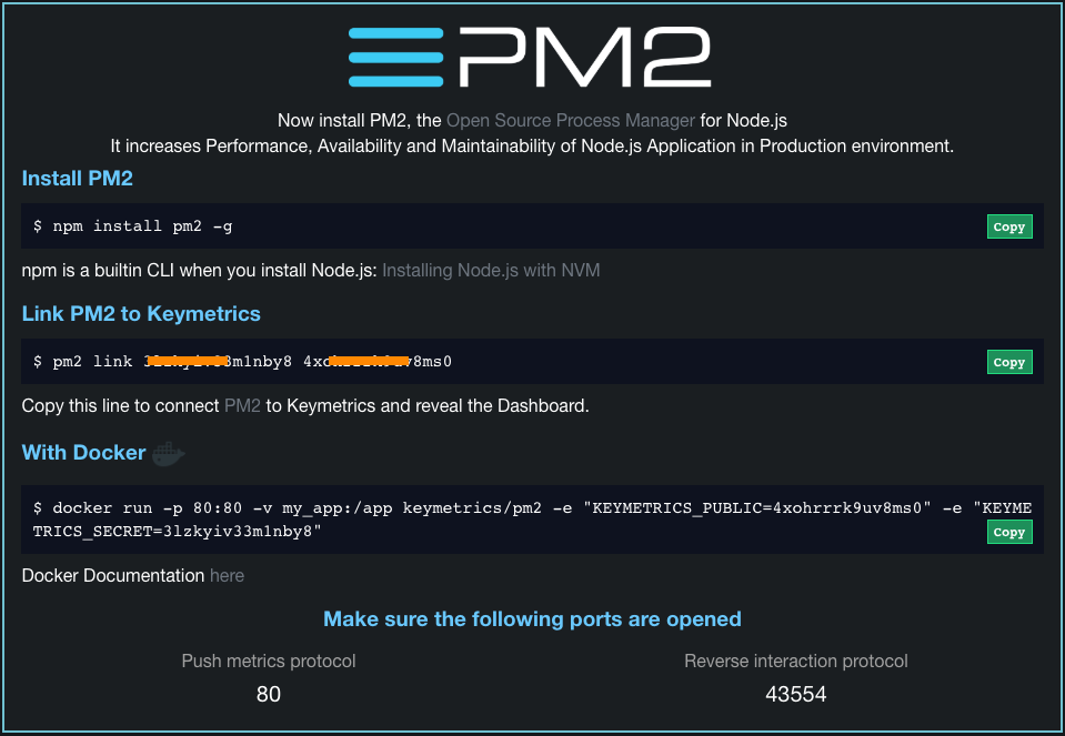 pm2 可视化在线监控平台 介绍 keymetrics