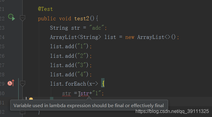 在使用lambda表达式