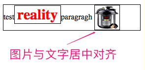 图片与文字都在一个 p 标签之内的居中对齐