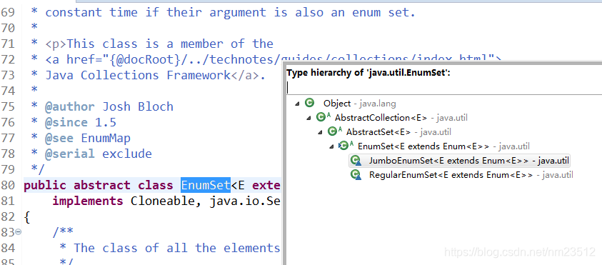 EnumSet继承结构图