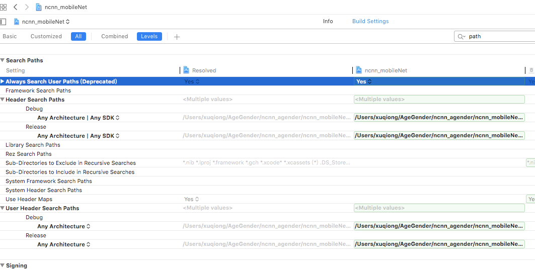 xcode工程报错：opencv2/core/core.hpp file not found with angled include, use quotes instead