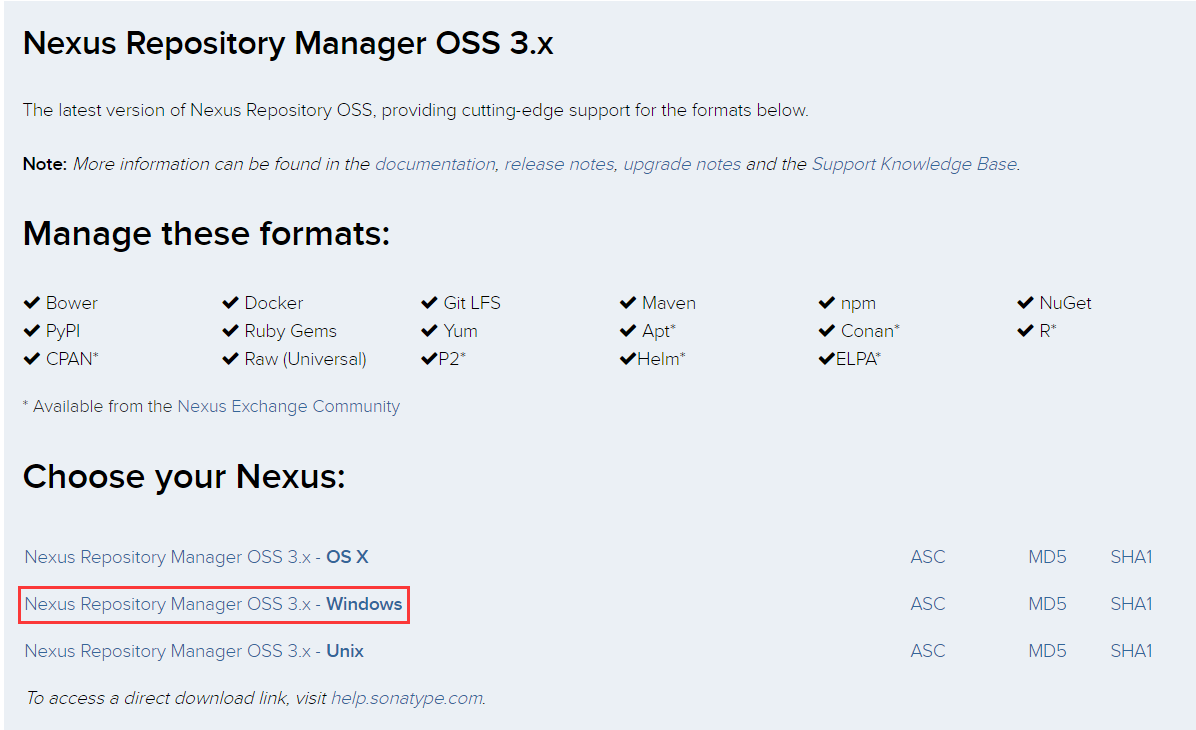 nexus oss install