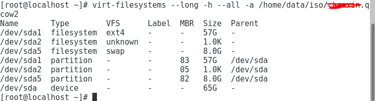 virt-filesystems输出