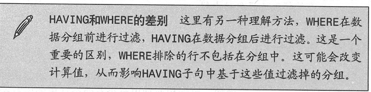 HAVING和WHERE的区别