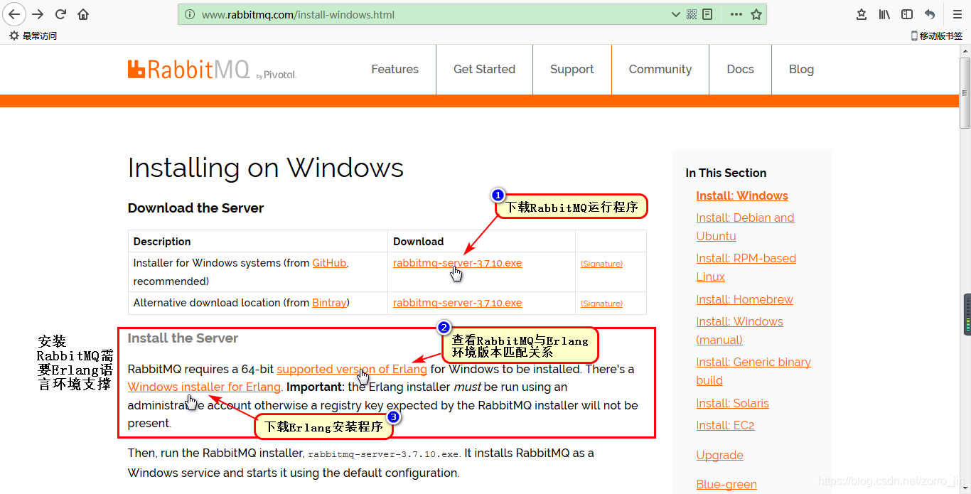 Download RabbitMQ Erlang language and environment support