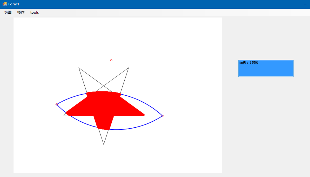 C 画五角星 月牙形和它们相交求面积 Qq 的博客 Csdn博客