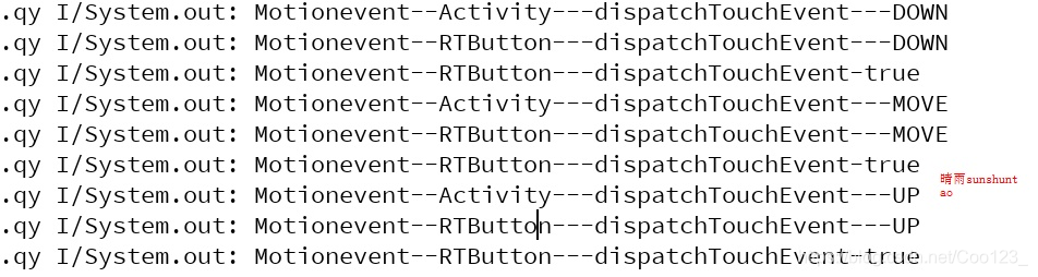 RTButton中dispatchTouchEvent返回true