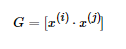 G = [x{(i)}·x{(j)}] http://latex.91maths.com/