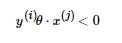 y^{(i)} \theta ·x^{(j)}< 0 http://latex.91maths.com/