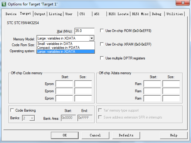 Keil     DATA segment too large STC 15