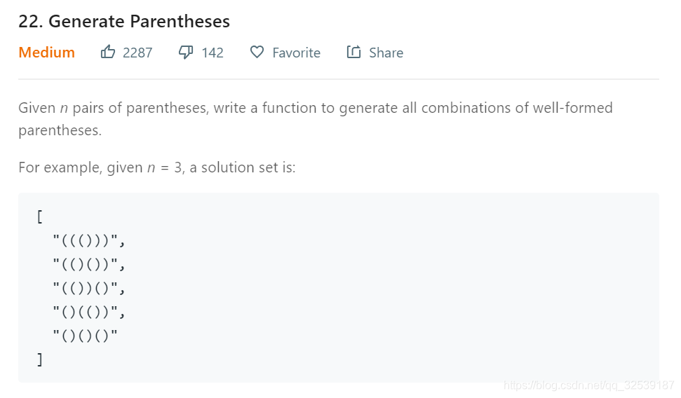 22. Generate Parentheses——string——回溯_generate parentheses回溯-CSDN博客