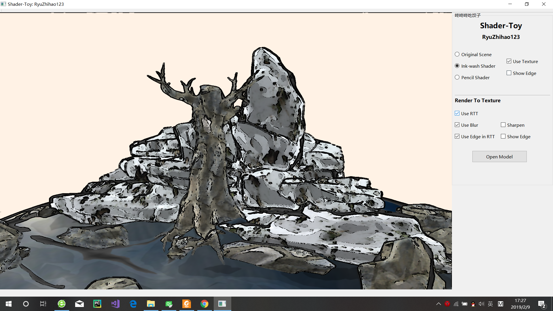 [OpenGL] 非真实感渲染(NPR)的几种效果demo（水墨画/漫画/铅笔画）_opengl 水墨画-CSDN博客