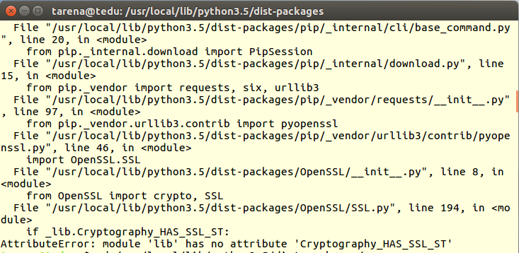 Attributeerror: Module 'Lib' Has No Attribute 'Cryptography_Has_Ssl_St'  Ubuntu16.04 Pip报错_Cynh525的博客-Csdn博客