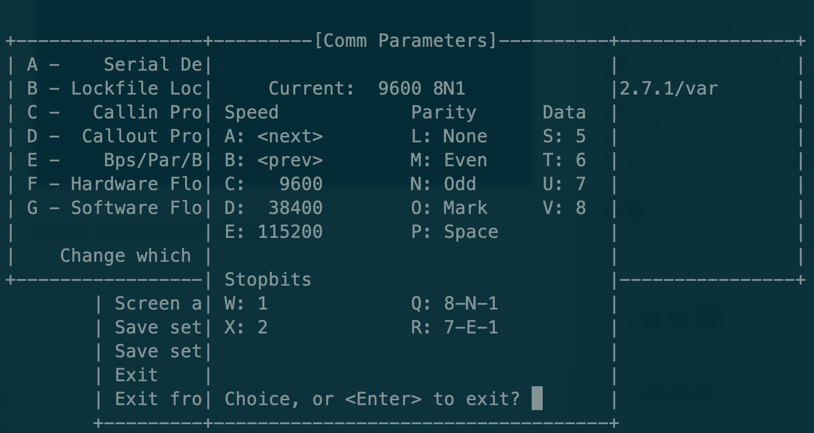 coolterm macos serial settings