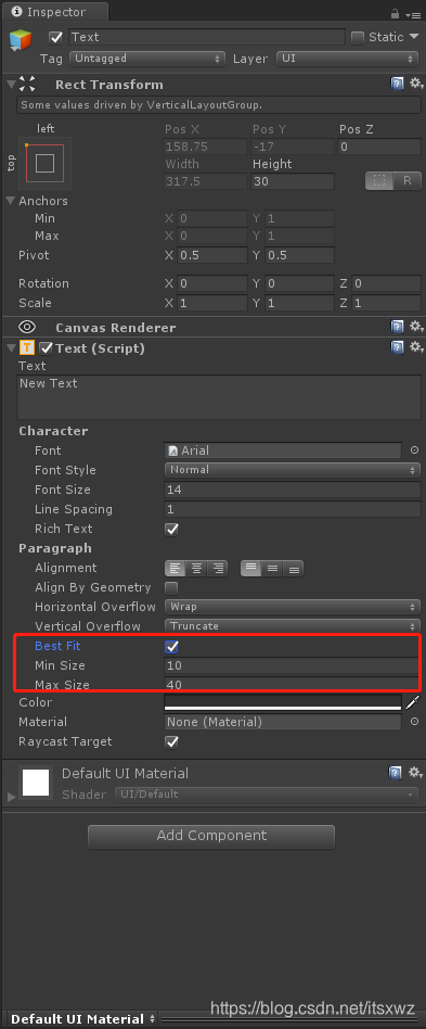 Unity之text文字大小自适应 Itsxwz Csdn博客