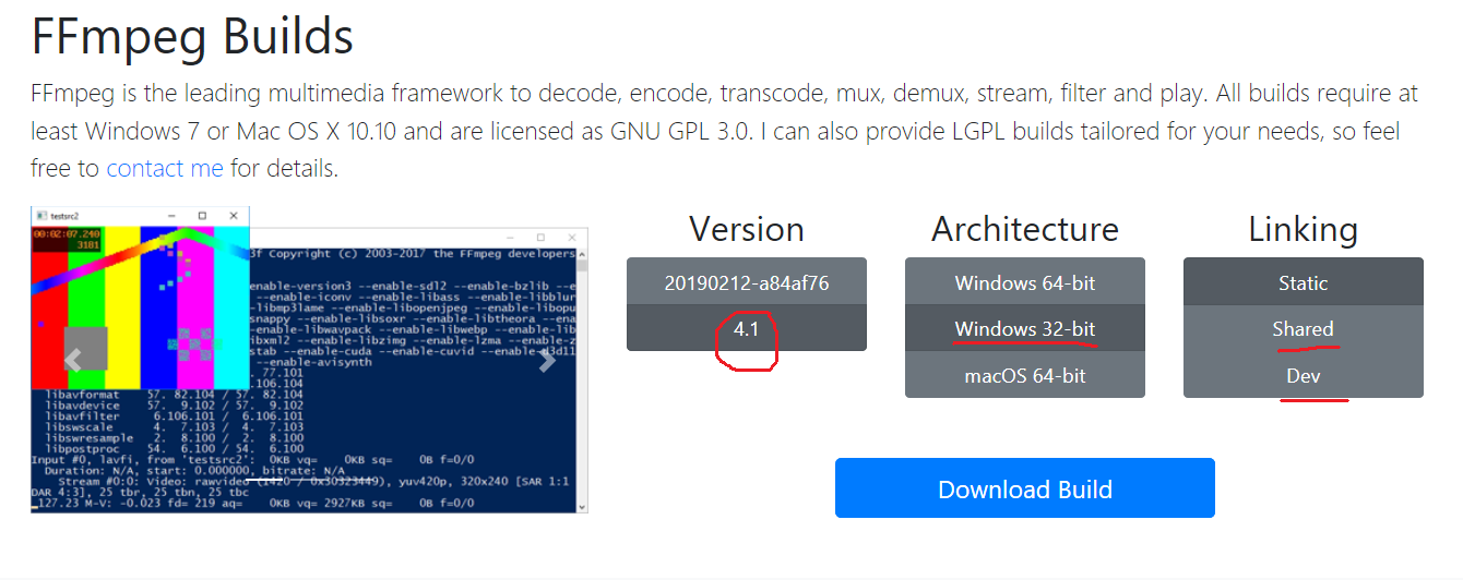 ffmpeg exe win32 builds