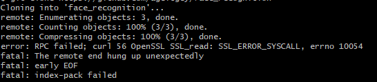  git Clone Error RPC Failed Curl 56 OpenSSL SSL read SSL ERROR 