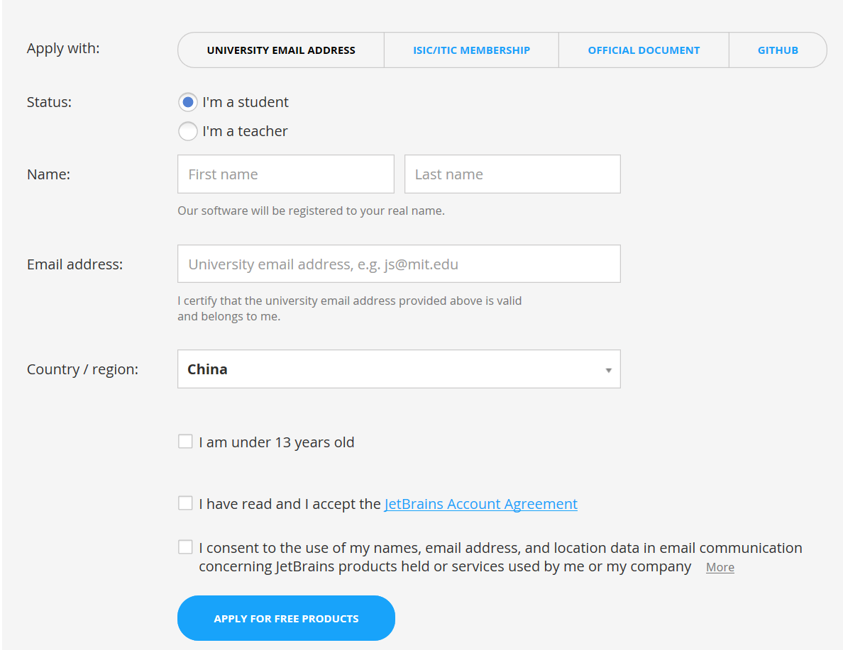 jetbrains student account enrollment verification