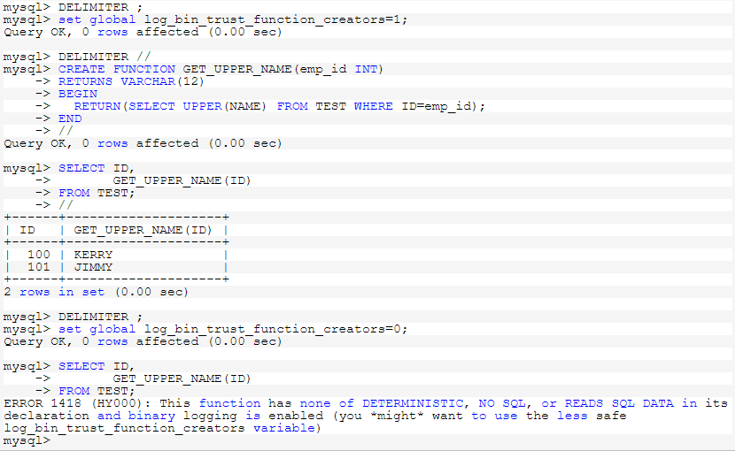 MySQL参数log_bin_trust_function_creators介绍_SELECT_BIN的博客-CSDN博客
