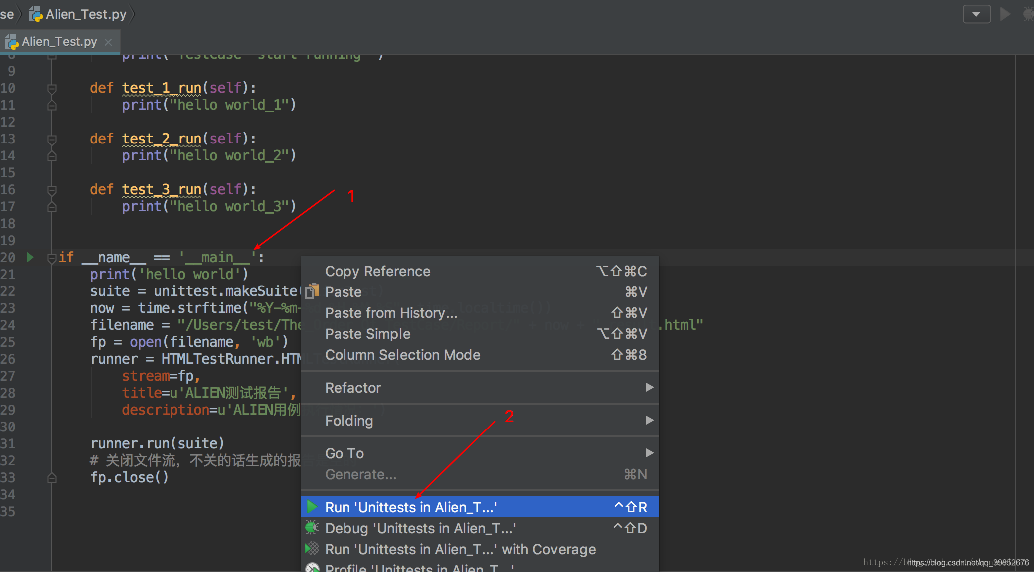 pycharm中测试的三种模式(unittest框架、pytest框架、普通模式)_pycharm unittest-CSDN博客